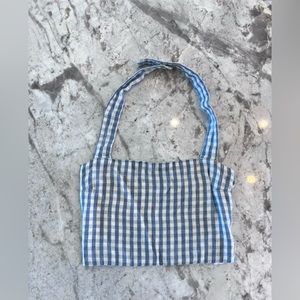 Abercrombie & Fitch “Wide Strap Linen Halter Top” in blue gingham - Size SMALL